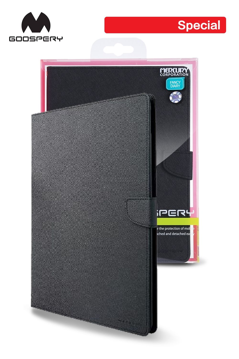 iPad Pro 11 1/2/3/4/Air 4/Air 5 Goospery Mercury Fancy Diary - Black