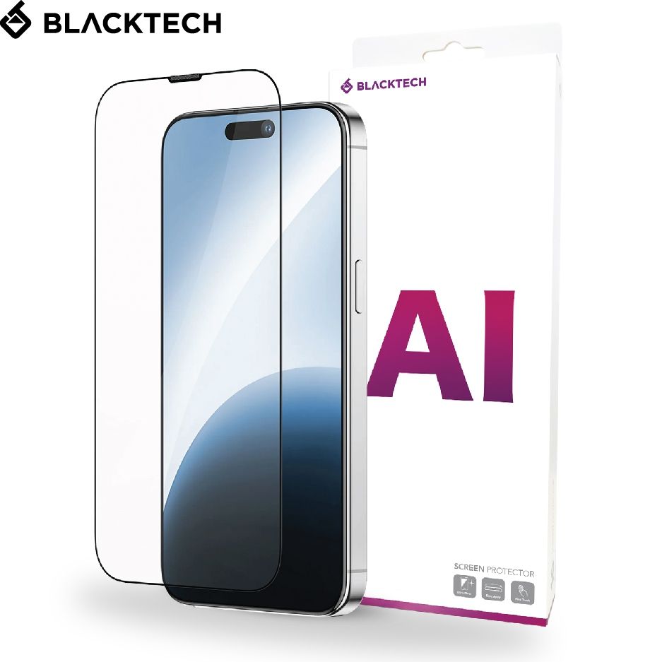 iPhone 7/8 BLACKTECH AUTO 9D Full Cover Tempered Glass - Black