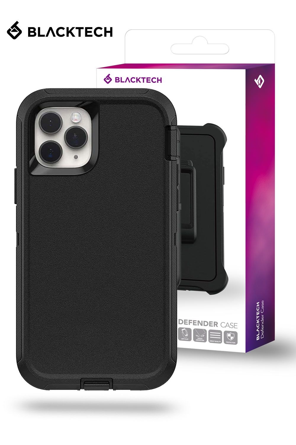 iPhone 7/8/SE 2020 Defender with Separable  Clip - Black