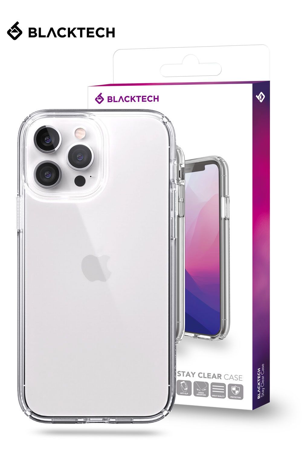iPhone 12 Mini 5.4inch BLACKTECH Stay Clear Case - Clear