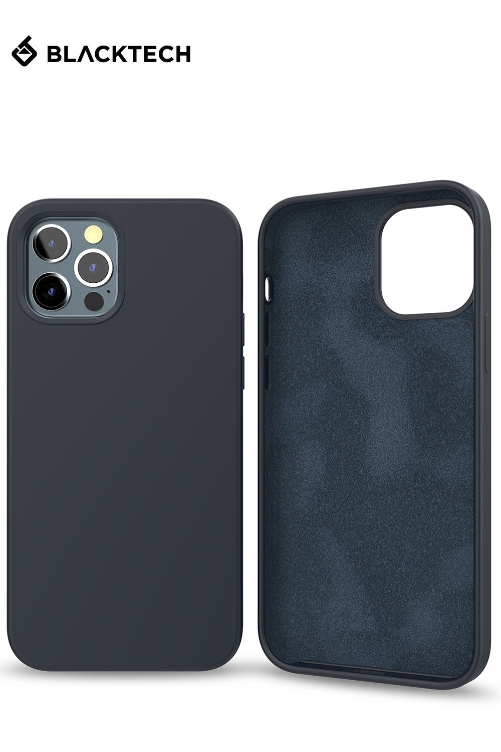 iPhone 15 Plus BLACKTECH Soft Feeling With Soft Micro Fiber - Midnight Blue