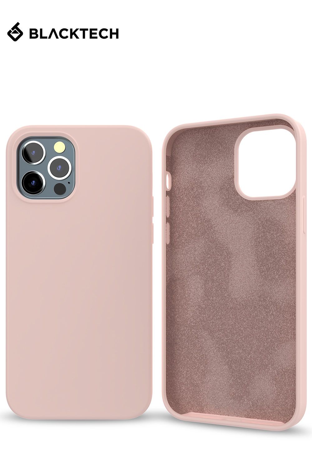 iPhone 15 Plus BLACKTECH Soft Feeling With Soft Micro Fiber - Pink Sand