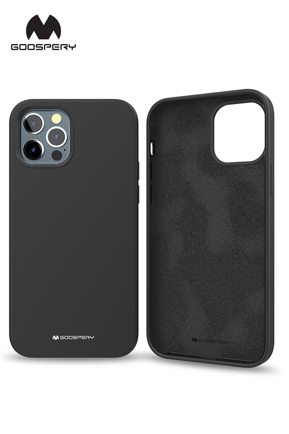 iPhone 15 Pro Max Goospery Mercury Silicone Case - Black