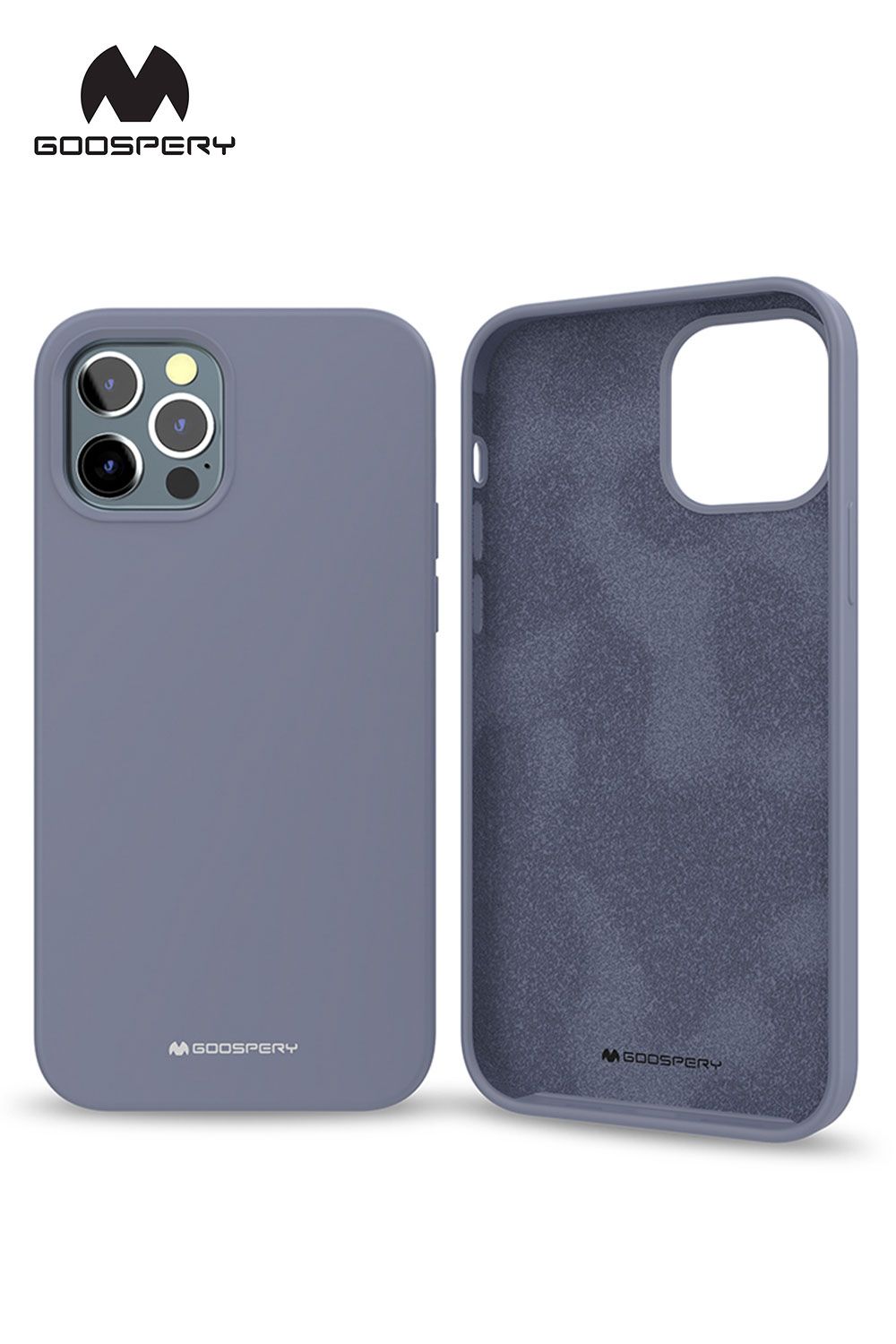 iPhone 15 Plus Goospery Mercury Silicone Case - Lavender Grey