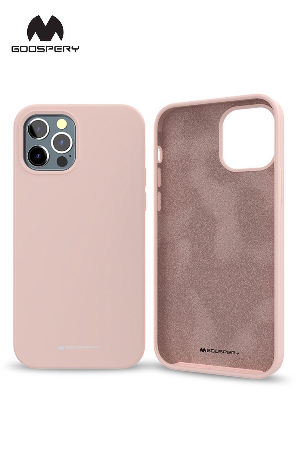 iPhone 13 Pro Max Goospery Mercury Silicone Case - Pink Sand
