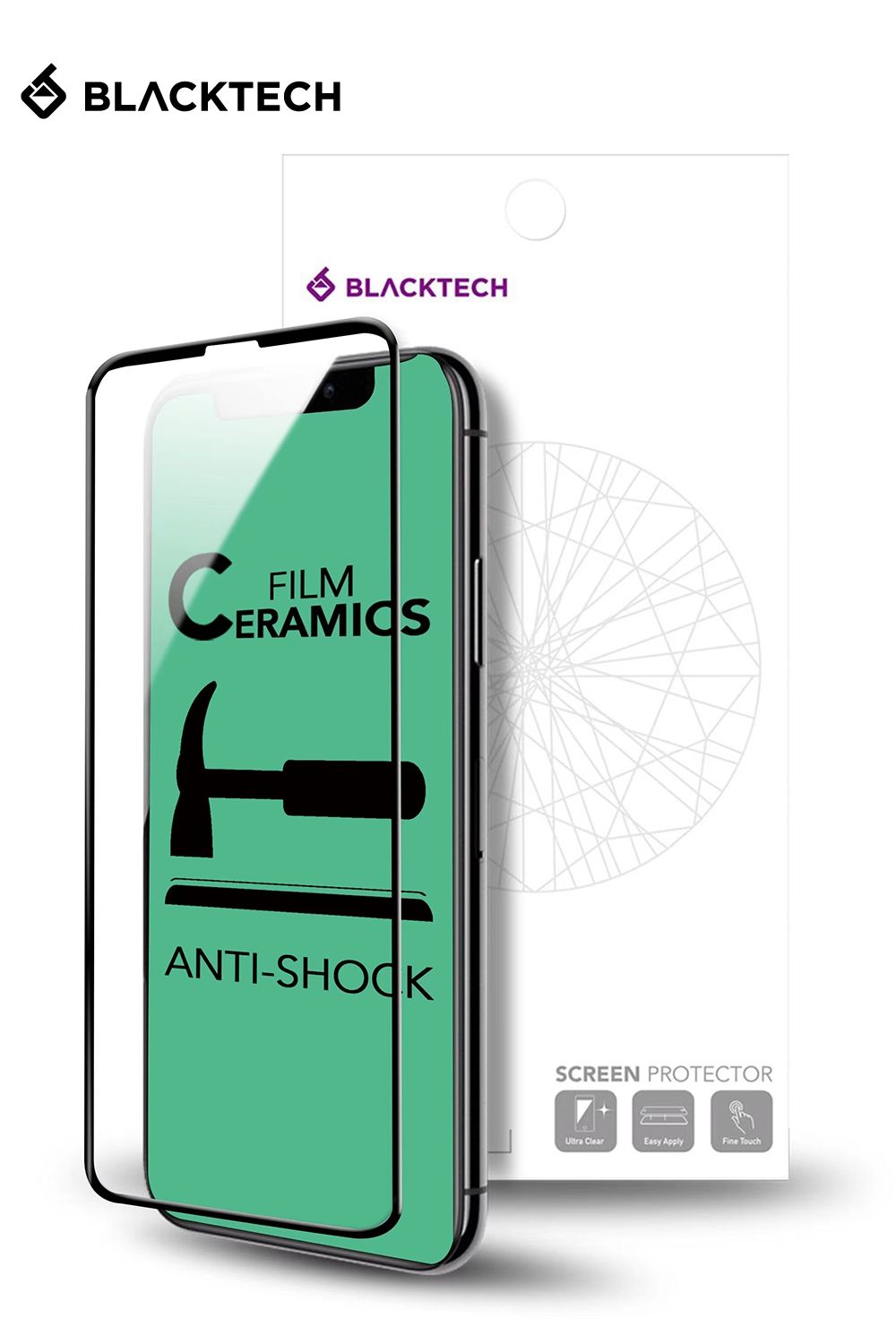 iPhone 7/8/SE 2020 BLACKTECH Ceramics Full Cover Screen Protector - Black