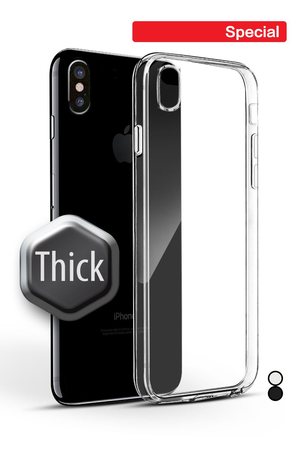 iPhone 13 Mini BLACKTECH Thick Silicone Rubber Case - Clear